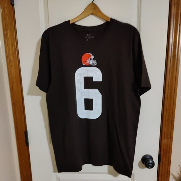 Cleveland Browns Baker Mayfield #6 Nike T-Shirt Men's Size Large Brown NWT - Picture 1 of 6